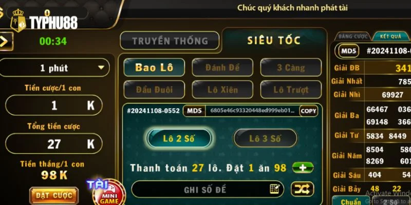 Trong Lô đề siêu tốc Typhu88 có rất nhiều phiên bản khác nhau.